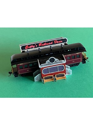 BYR Cathy's Demiryolu Diner Ho Ölçeği (Sadece Plastik Aparattır!!!) 3D