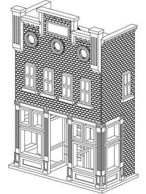 BYR Ho Ölçeği Main Street 1 Arka Plan (Sadece Plastik Aparattır!!!) 3D