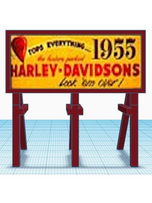 BYR Ho Ölçekli Ahşap Reklam Panoları 8ft 12FT (Sadece Plastik Aparattır!!!) 3D