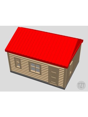 BYR Kütük Kabini, Ev, (Ho, O, N Ölçekli Model Demiryolu Düzeni) (Sadece Plastik Aparattır!!!) 3D