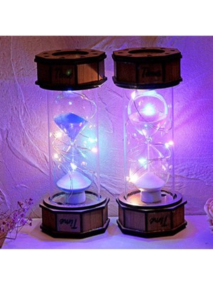 Lavly Işikli Dekoratif Ahşap Kum Saati