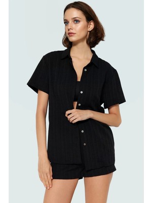 Dokuma Keten Karışımlı Oversize Plaj Şort Takım Yazlık Kombin Mükemmel Uyum Özel Tasarım