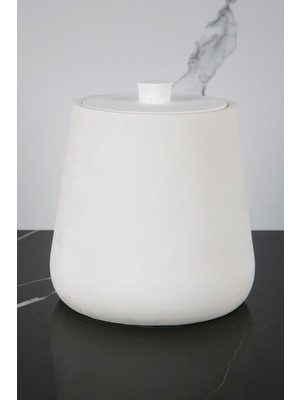 2 Parça Beton Çöp Kovası Banyo Mutfak Tuvalet Wc 18 cm 4 Litre Kapaklı Kutu