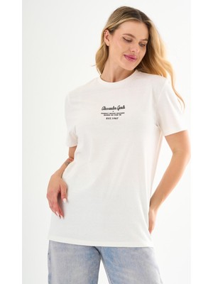 Alexander Gardi ALEXANDERGARDI Önü Baskılı Bisiklet Yaka T-shirt
