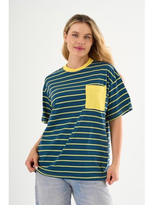 Alexander Gardi ALEXANDERGARDI Cep Detaylı Çizgili T-shirt