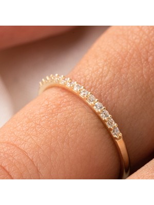 Fasek Gold Gümüş Yüzük -  Yarımtur Pırlanta Montürü Alyans-0,25 Crt Tamtur Pırlanta Montürü Alyans-925 Ayar Tamtur Alyans