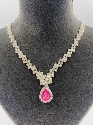 Abiye Zirkon Taşlı Kolye ve Küpe Seti