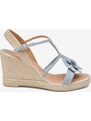 Greyder Kadın Mavi Hakiki Deri Topuklu Sandalet 5Y2WS59228