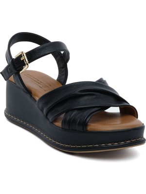 Greyder Kadın Siyah Hakiki Deri Topuklu Sandalet 5Y2CS59263