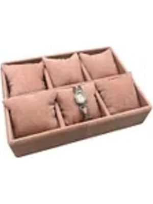 Yastıklı Pembe Süet Kaplama Takı Düzenleyici, 24/18 cm