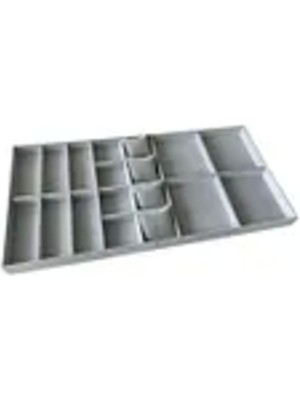 Teknotrust Gri Süet Kumaş Çekmece İçi Takı Düzeni, Yerli Üretim, 70/38 cm