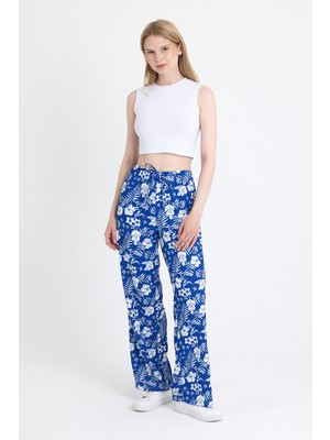 Saks Bel Lastikli Desenli Pantolon 4725A