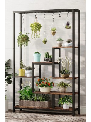 6 Katlı Metal Iskeletli Saksılık Çiçeklik Saksı Standı Saksılık