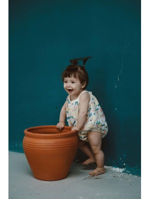 Renkli Baskılı Bebek Ip Askılı Tulum