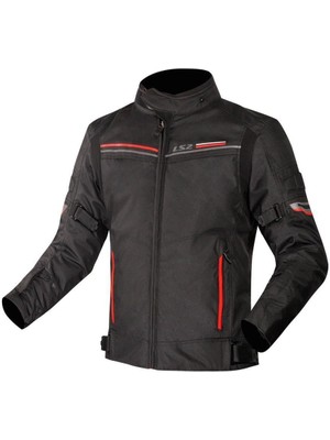 LS2 Shadow Su Geçirmez Motosiklet Montu S Beden Polyester Siyah - Kırmızı Aşınma Dirençli