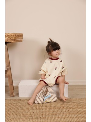 Oh la la Koala For Little Ones Kiraz Baskılı Oversize Tulum