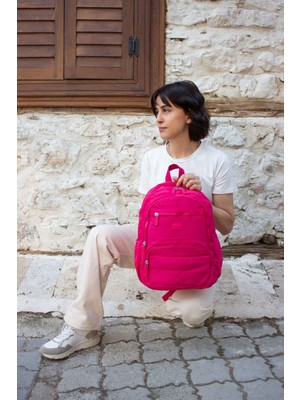 Young 17303 Pembe Laptop Bölmeli Unisex Sırt Çantası