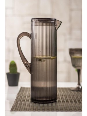 Bemy Çarşı Arkilik Barok 1,5 Lt Füme Sürahi (Buzdolabı Kapak Rafına Sığar)