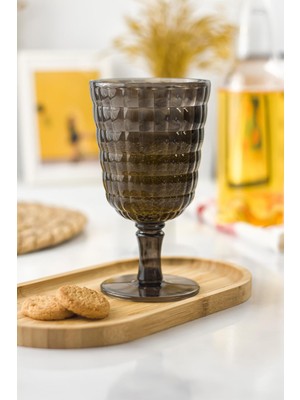 Bemy Çarşı Allegra Füme 6’lı Kadeh Bardak Seti 750 ml Akrilik Malzeme - Cam Değildir Kırılmaya Dayanıklı