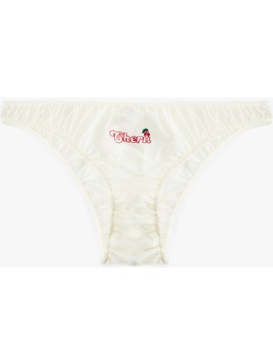 Koton Kiraz Baskılı Fırfır Detaylı Tül Külot