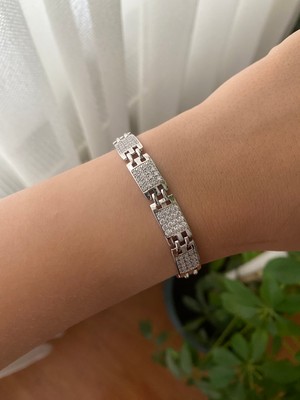 Xuping Gümüş Renk Kararmaz Bileklikler 20 cm