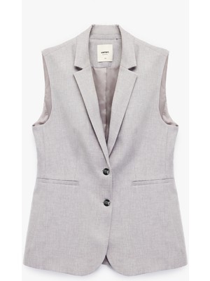 Koton Kruvaze Yaka Kolsuz Uzun Blazer Yelek