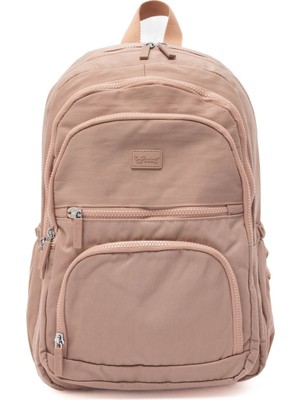 Young 17305 Pudra Laptop Bölmeli Çok Cepli Fonksiyonel Kadın Sırt Çantası