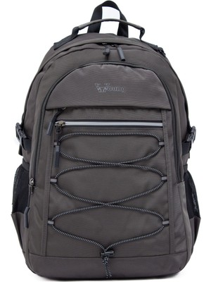 Young 51537 Grey Gri Unisex Çok Cepli Laptop Bölmeli Suya Dayanıklı Sırt Çantası
