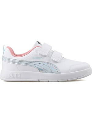 Puma Courtflex V3 Space Belle Beyaz Kız Çocuk Sneaker
