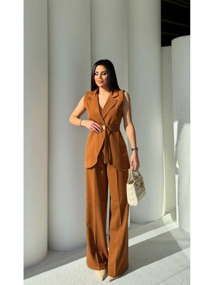 Atlas Kumaş Yelek Pantolon Kemer Üçlü Takım Klasik Takım Takım