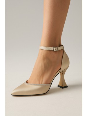 Saten Ucu Sivri Taşlı Topuklu Ayakkabı Topuklu Ayakkabı Kadın Topuklu Abiye Ayakkabı