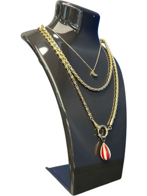 Teknotrust Akrilik Takı Standı, Antrasit Gri, 19x30 cm, Kolye ve Takı Saklama Ünitesi