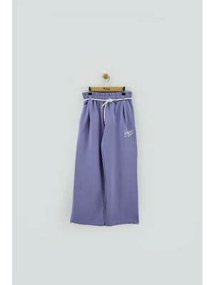 Kız Çocuk Köprülü Paça Brit Lastikli Eşofman Altı 7541 Lila