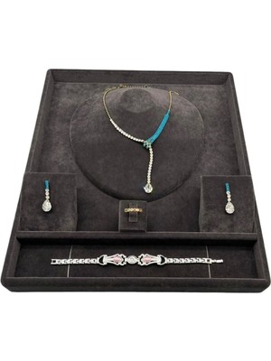 Teknotrust Füme Renk Süet Kaplama Takı Düzenleyici Çekmece İçi 35/30 cm