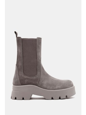 Be Style Roslyn Kadın Gri Gerçek Süet Deri Chelsea Bot