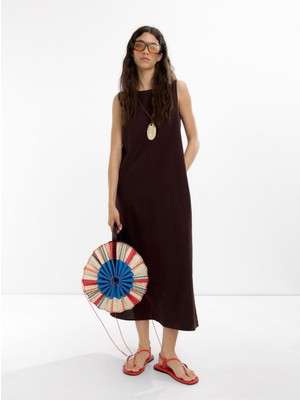 Pamuk ve Keten Karışımlı Elbise