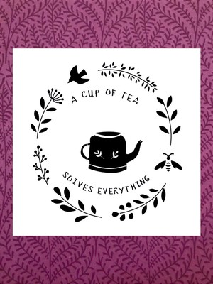 Stencil Sarayi Boyama Şablon Mutfak Obje ve Yazıları - 2125 Ölçü 80X80