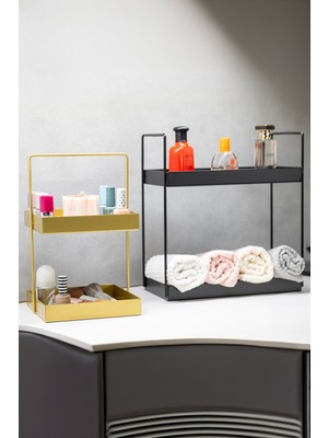 Teknotrust Çiftli Çok Amaçlı Metal Organizer Seti, Şık ve Pratik Masaüstü Dekoru Siyah