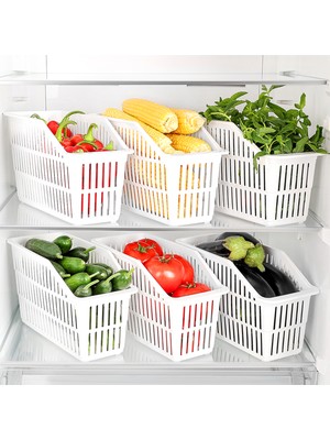 Meleni Home Buzdolabı İçi Organizer 6 Adet Sağlıklı Plastik Sebze Meyve Düzenleyici