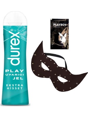 Durex Play 50 ml Ekstra Hisset Uyarıcılı Jel + Siyah Deri Göz Maskesi + Ply Jel
