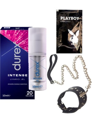 Durex Intense Uyarıcılı Jel + Siyah Deri Tasma + Ply Jel