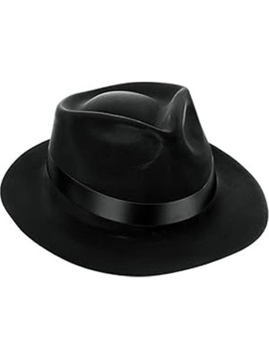 Fötr Şapka Plastik Parti Aksesuarı Siyah 5'li