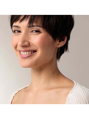 Energetix Gül Kuvars Taşlı Manyetik Küpeler