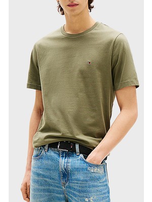 Tommy Hilfiger % 100 Pamuk Regular Fit Bisiklet Yaka T Shirt Erkek T Shirt MW0MW39995 Plı