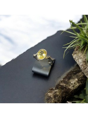 Sitrin Taşı Gümüş Yüzük (Bolluk, Bereket ve Para)