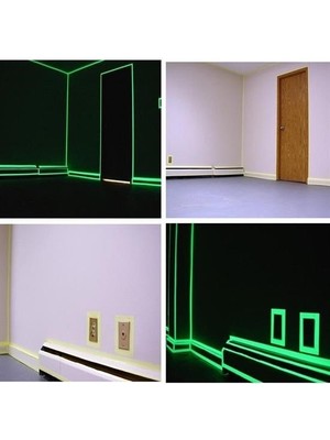 Karanlıkta Işık Veren  Yansıyan 4 Metre Fosforlu Yeşil Şerit Bant