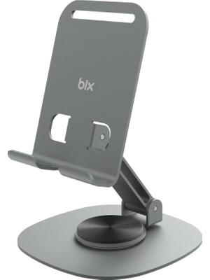 Bix 360° Dönen Metal Masaüstü Tablet ve Telefon Standı