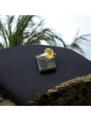 Sitrin Taşı Gümüş Yüzük (Bolluk, Bereket ve Para)