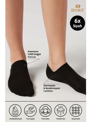 Orijinal 6 Çift Premium Pamuklu Penye Konforlu Dikişsiz Görünmez Yazlık Spor Ayakkabı Sneaker Çorap
