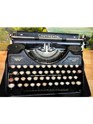 1930'S Continental 340 Kiril Alfabeli Çantalı Daktilo - Sorunsuz Çalışır Durumda